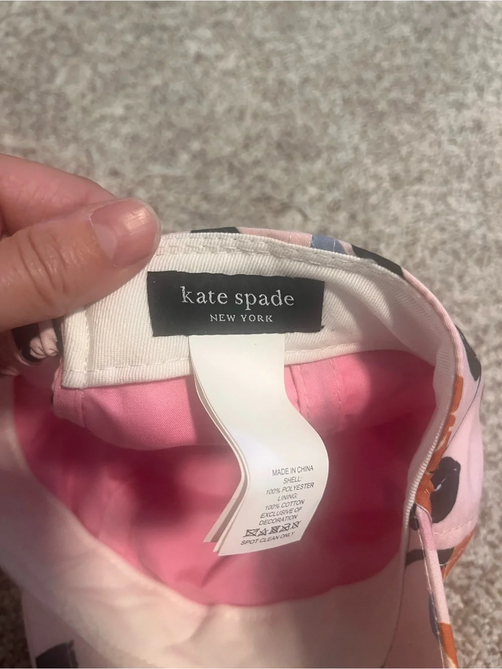 Kate Spade New York Pink Floral Spade Logo Baseball Cap Hat